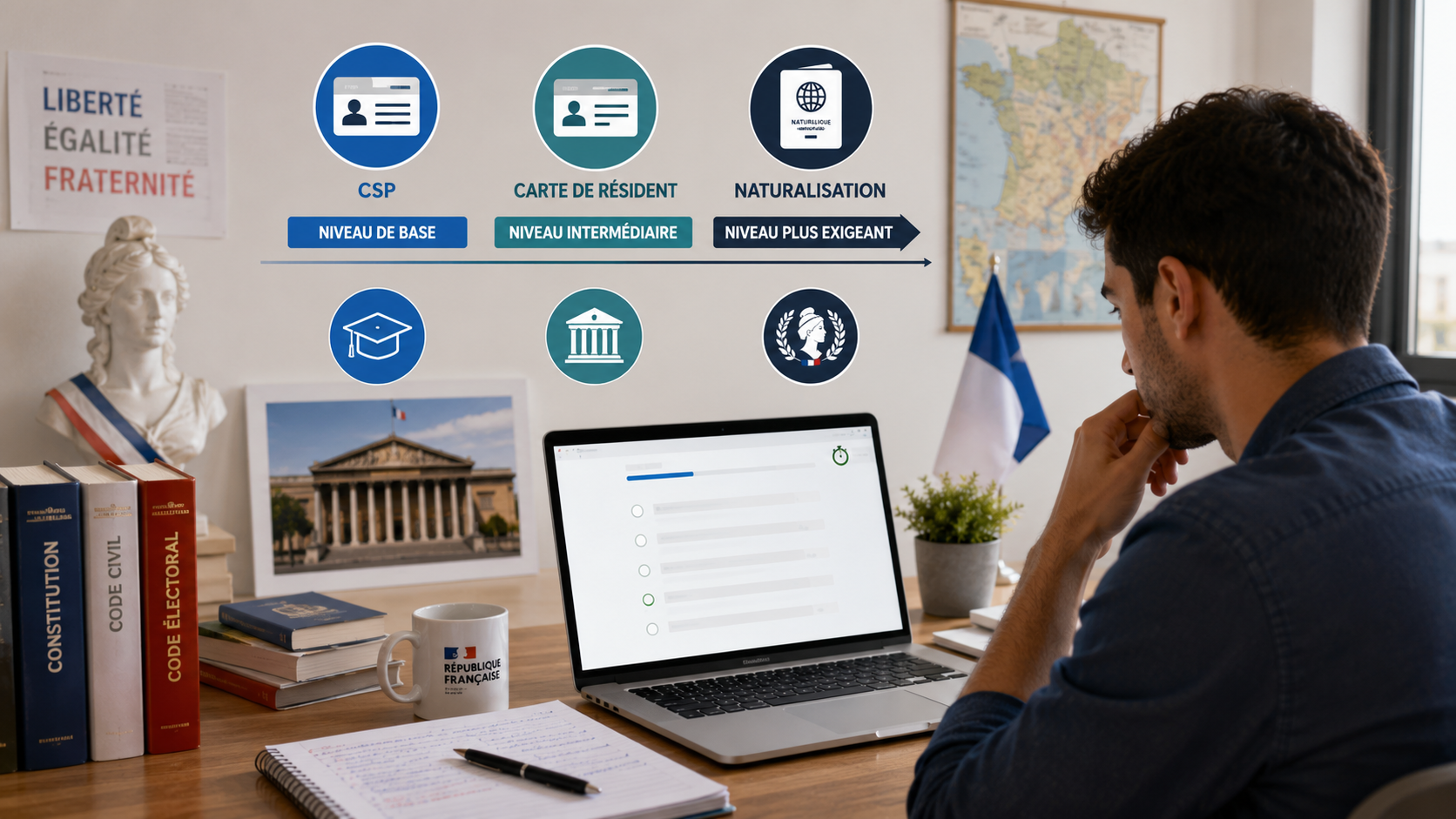 Examen civique : CSP, carte de résident ou naturalisation, quelles différences