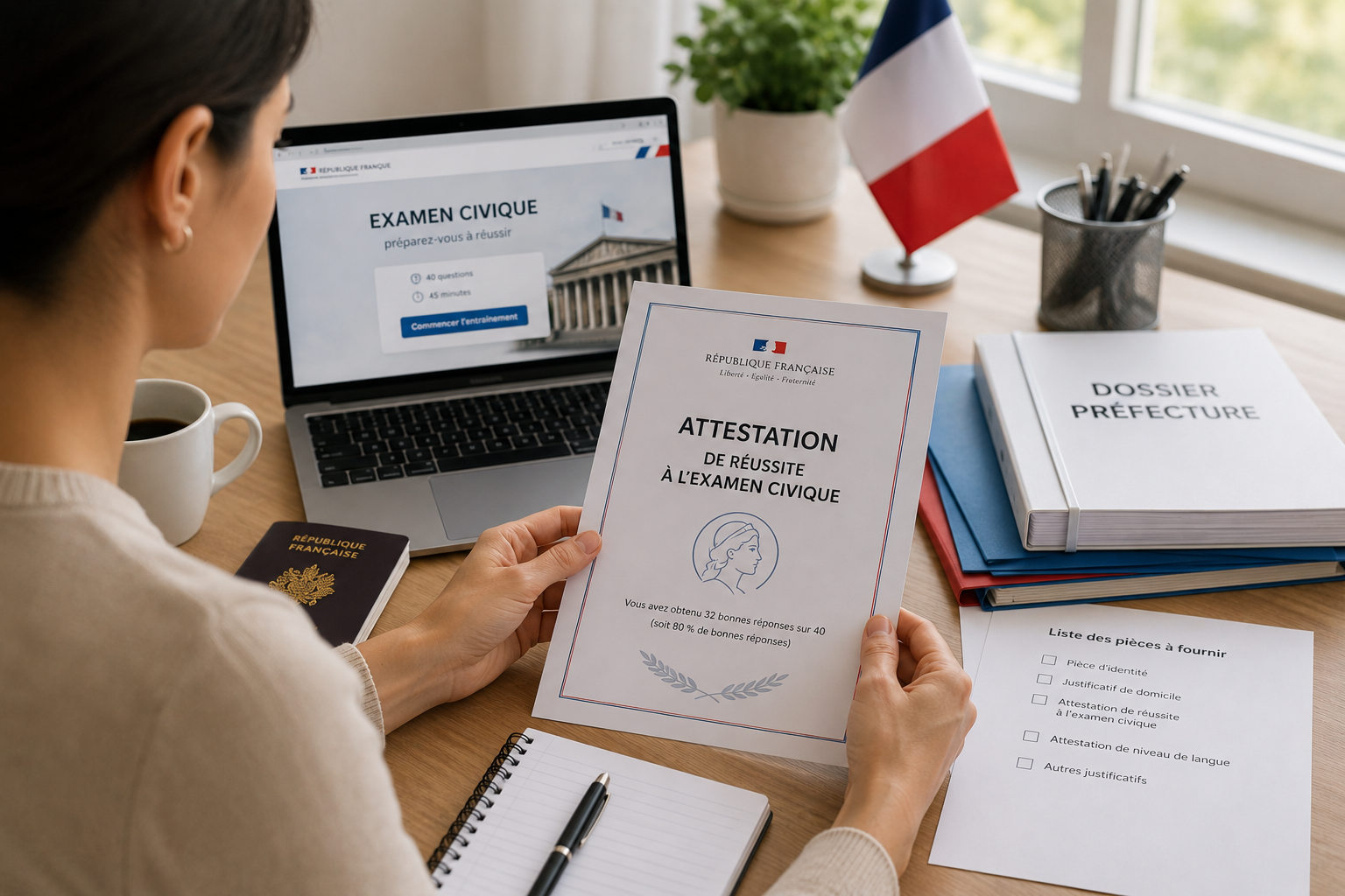 Attestation de réussite à l'examen civique